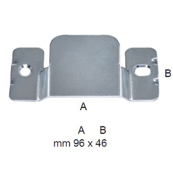 Aggancio per Mobili Gancio per Divani mm 96 x 46 Zincato